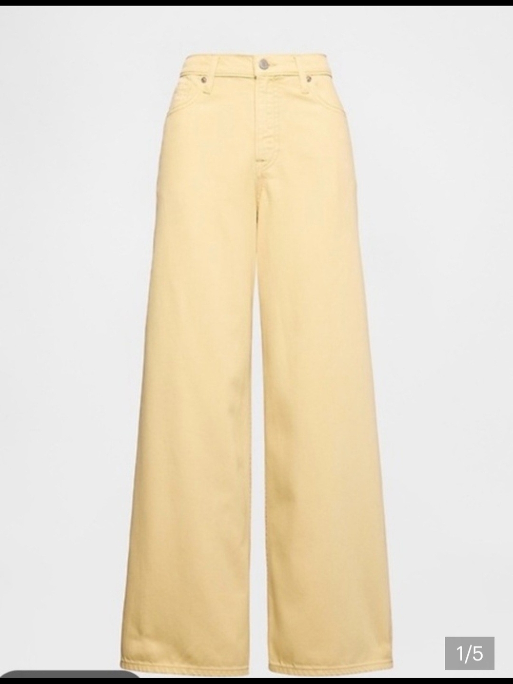 GAP Wide Leg High-Rise Jeans in Soft Lemon